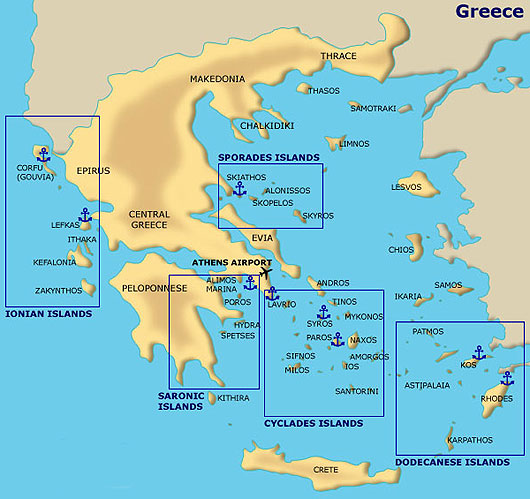 Greek Island Map 